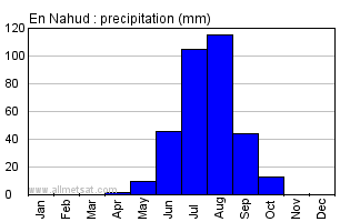 En Nahud, Sudan, Africa Annual Yearly Monthly Rainfall Graph